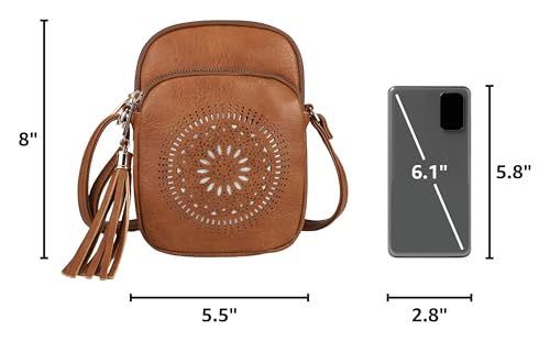 Image of AFKOMST Small Crossbody Phone Purse for Women, Triple-Zip Compartments
