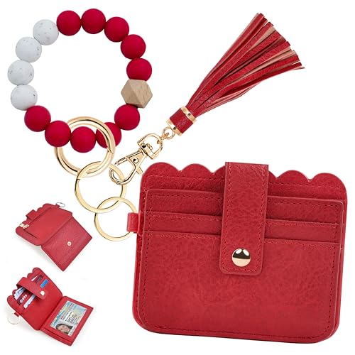Image of Wristlet Wallet for Women with Keychain - RFID Card Holder Small Wallet Wristlet with Key Ring
