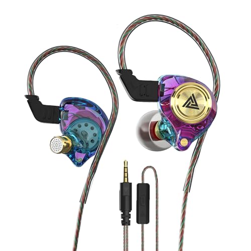 Yeabomy Wired Gaming Earbuds, Ak3file in Ear Monitors, Deep Bass Sound Wired Earbuds, HiFi in Ear Headphones with 1DD 10mm Dynamic Driver, IEM for Music Gaming Video Calling (Purple)