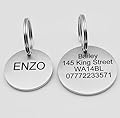 Engraved Stainless Steel Dog Tag - Scratch Resistant, Brushed Finish - 2mm Thick, Available in 25mm and 30mm Sizes