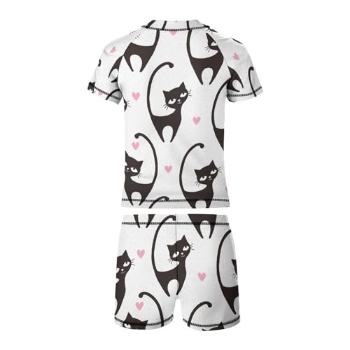 Love Black CatChildren's Swimsuits Boys Two Piece Suit8-10Y（130cm）3