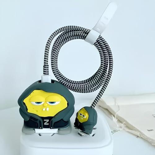 Image of Cable Protector with 3D Cute Pattern for iPhone Charger only18W & 20W | Data Line Wire Saver Charger Protective Cable Full Protection Set of-1 (Anime)