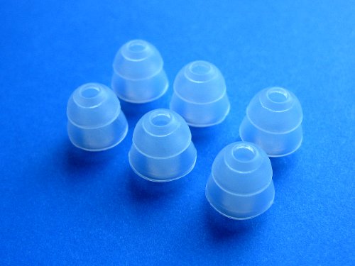6 Small (S) Clear Double (2 Layer) Flange Earbuds Eartips Set Compatible With Shure E3C, E4C, E4G, E5C, I3C, I4C, Scl3, Scl4, Scl5 In-Ear Stereo Earphones Headset #TOP2