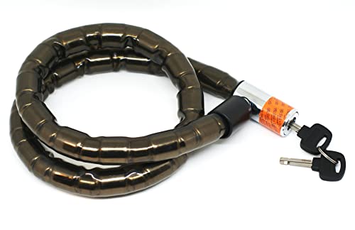 Global Lock Cadena Antirrobo Piton Articulado Acero Universal Moto, Scooter, Bicicleta 100cm, Cerradura de Seguridad con Dos Llaves