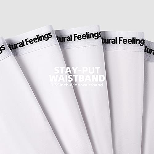 Natural Feelings Men's Basic White Brief Underwear Mens Cotton Classics Briefs Full Rise Mens Underwear Briefs Pack #TOP3