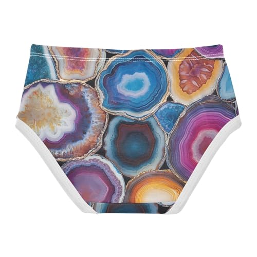 Colorful Agate Slices Kids Underwear Girls, Toddler Girl Panties, Girls' Cotton Brief Underwear, 2–8 Years2