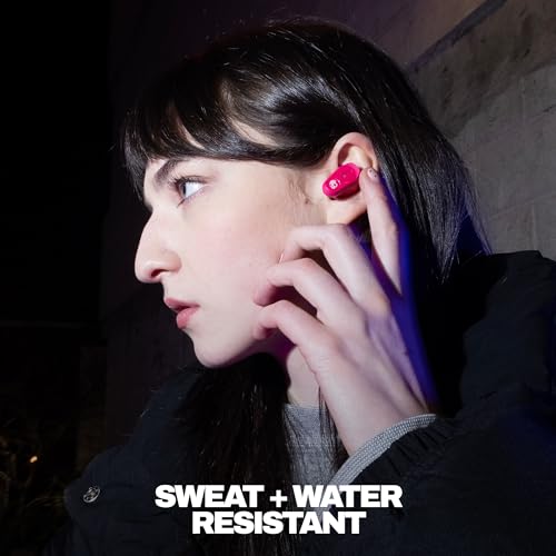 Image of Skullcandy Method 360 ANC Wireless Earbuds, Sound by Bose, Bluetooth Headphones, Premium Noise Cancelling, Up to 40 Hrs Battery, Sweat and Water Resistant, Microphone for iPhone Android - Crazy Pink