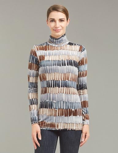 Image of Lock and Love Women's Turtleneck Top Lightweight Long Sleeve Slim Fit Pullover, Soft Rayon Stretch Layering Basic, S-3XL