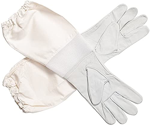 Kyowoll Bienenzucht Handschuhe - Imkerhandschuhe mit Ziegenleder mit Belüftetem Lange Ärmel Handgelenken,Bienenhaltung… – Bild 3