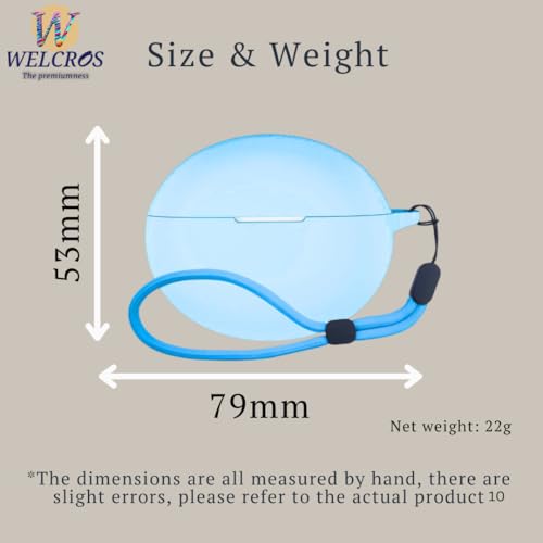 Image of WELCROS Soft Silicone Protective Case Cover for OnePlus Buds 4 (Lanyard SkyBlue)