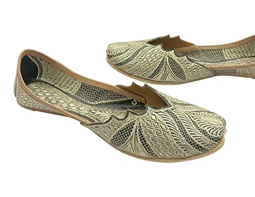 Women's Wedding Punjabi Juti Black Handmade Ethnic Mojaris Shoes Ethnic Flat Indian Jutti3