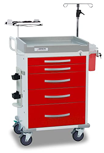 Detecto Rescue Series Anesthesiology Medical Cart, 6 Blue Drawers, Loaded