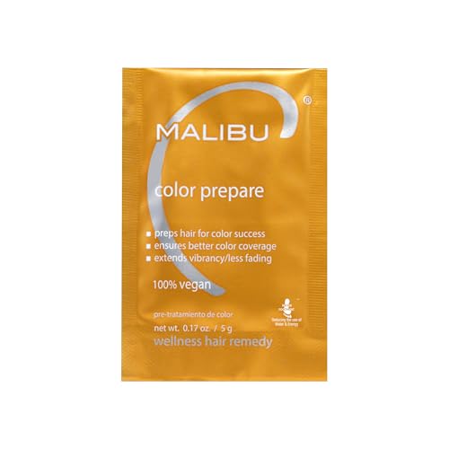 Malibu C Color Prepare Wellness Hair Remedy (1 Packet) - Extends Hair Color Vibrancy & Counteracts Discoloration - Hair Care Remedy for Color Treated Hair