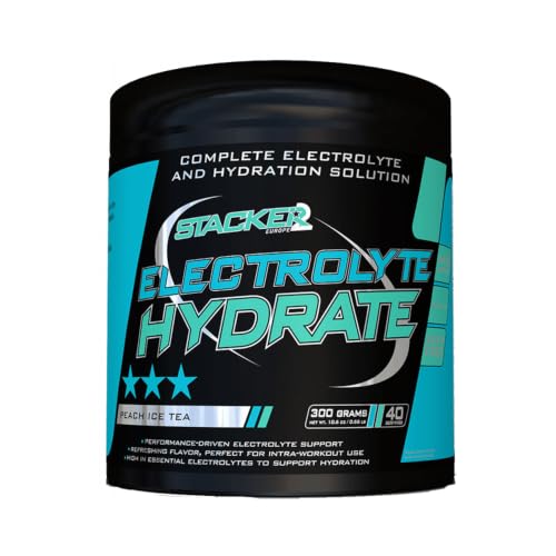 Electrolyte Hydrate de Stacker2 sabor té helado de melocotón (300g) mejora tu recuperación