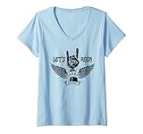Photo Gallery donna vintage retro heavy rock hand guitar rock & roll let s rock maglietta con collo a v Photo Gallery donna vintage retro heavy rock hand guitar rock & roll let s rock maglietta con collo a v