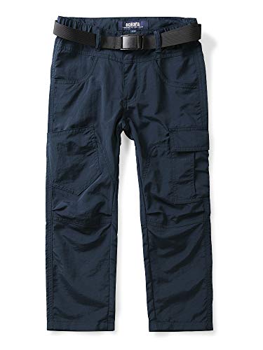 Aeslech Pantalon Cargo à Enfiler pour Enfant - Séchage Rapide - pour Randonnée, Camping, 0507 Bleu Tag 150-9-10 Ans