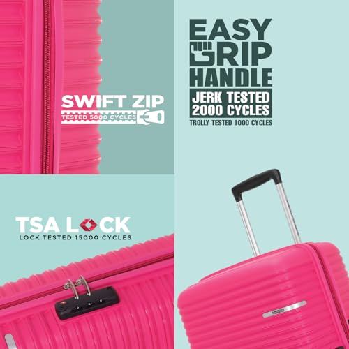 Image of American Tourister Liftoff+ | Small Size Cabin Trolley Bag (55 cm) for Travel | 360 8 Wheel Travel Luggage | Hard Case Polypropylene (PP) Suitcase | Mounted TSA Lock | Berry Blast