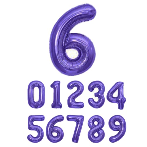 Diva 数字バルーン ビッグ約90cm バルーン 風船 大きい 巨大 数字 ビッグバルーン 大きい風船 飾り付け 誕生日 記念日 イベント 内祝い くすみ 6 パープル 紫