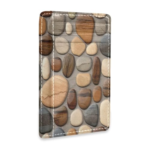 Beautiful Pebble Stones Card Holder Slim Front Pocket Wallet Minimalist RFID Blocking Credit Card Case for Women Men