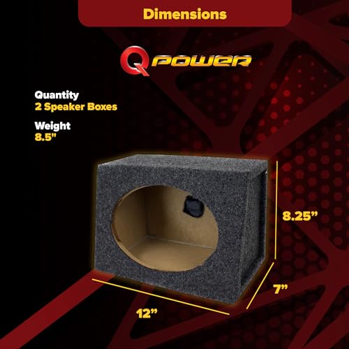 Image of Q Power 2-Pack 6x9 Inch Angled Speaker Enclosure, Sealed Car Audio Box