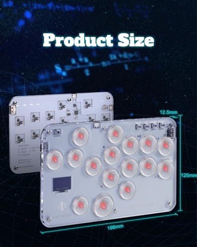 Borcham All-Button Arcade Stick, with DIY RGB & Turbo Functions, 1ms Input Latency, Compatible with PC/Ps3/Ps4/Switch/Steam Game, Support Hot Swap & SOCD