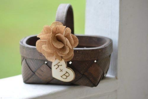 Miniatura 4 de Rustic Flower Girl Basket Country Flower Girl Basket Burlap Wedding Rustic Wedding Decor