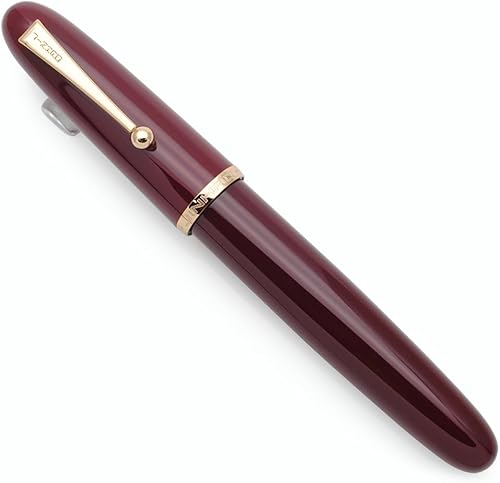 JINHAO 9019 - Pluma estilográfica Dadao Series con convertidor de tinta de alta capacidad (color rojo vino, punta extrafina de 0.015 in)