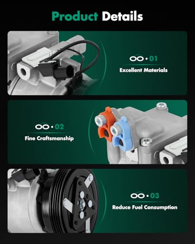 Image of SCITOO AC Compressor for Hyundai for Elantra 2.0L 2001-2006 | Fast Cooling, Ultra Low Noise (≤72 dB) Air Conditioner Compressor for Summer, with Clutch, 19193636 977012C100 977012D100