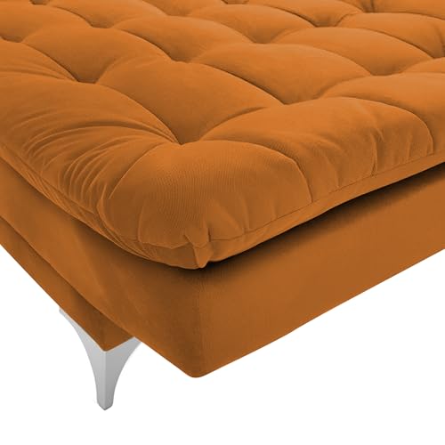 Image of Krancy 3-Seater Sofa Cum Bed for Living Room, Office & Home | Premium Fabric Sleeper Sofa Set with 1 Year Warranty | Comfortable Sofa for Guests, Lounge & Small Spaces | Orange