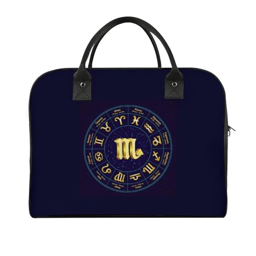 Scorpio in Circle Duffle Bag for Travel Crossbody Sports Tote Gym Bag Shoulder Weekender Overnight Bag