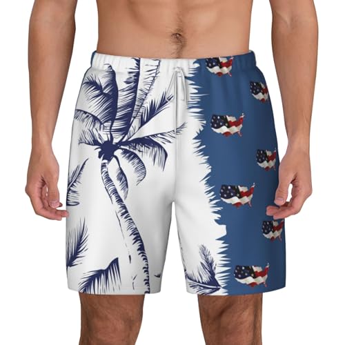 Mens Swim Trunks Beach Board Shorts with Compression Liner Quick Dry Swimsuit Swimming Bathing Suits with Pockets2