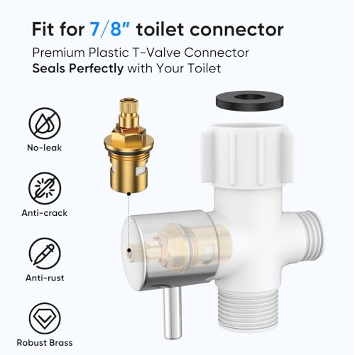 Arofa Handheld Toilet Bidet Sprayer for Toilet-Adjustable Water Pressure Control with Bidet Hose for Feminine Wash, Stainless Steel Jet Spray Cloth Diaper for Baby Wash - White/Brushed Nickel - Thumbnail 6