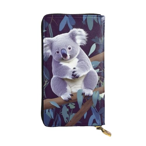 lovely Koala Wallet for Men Women Long Purse Leather Clutch Large Business Handbag Travel Phone Holder Credit Card Holder Money Case with Zipper Leather Wallets Gift
