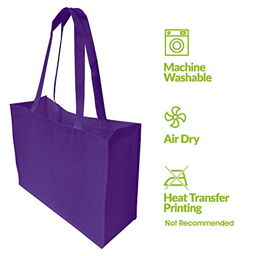 Kids Gift Bags - 12 Pack Reusable Shopping Bags With Handles, Large Multi Color Fabric Cloth Bags For Shopping, Gifts, Groceries, Merchandise, Events, Parties, Take-Out, Retail Stores, Bulk - 16X6X12 #TOP5