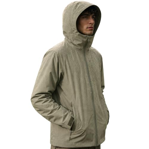 Image of Nobero Men's RainBloc Waterproof Jacket | Windproof Hooded Rain Jacket