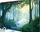 Nkddert MTG Playmat, 24x14in TCG Card Playmat Stitched Edges MTG Commander Playmat 3mm Thick Waterproof Board Game Nature Scenery Pattern Play Mat with Storage Bag