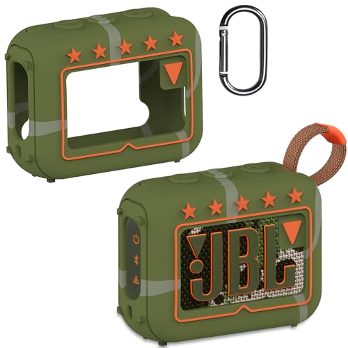 JCHPINE Silicone Cover Case for JBL Go 4 Ultra Portable Bluetooth Speaker, Protective Skin Holder for JBL Go 4 Pro Sound Bluetooth Speaker Accessories (Only Case) (Squad)