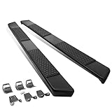 DNA Motoring 5 Inches Running Boards Compatible with 15-20 F150 Super Cab, Powdercoated Stainless Steel Side Step Neft Bars, STEPB-ZTL-8240-SSBK