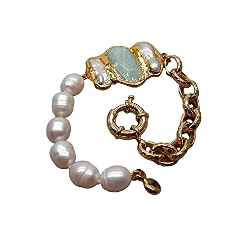 Bracelet perle d'eau douce et amazonite blanche le cadeau idéal pour elle - 5