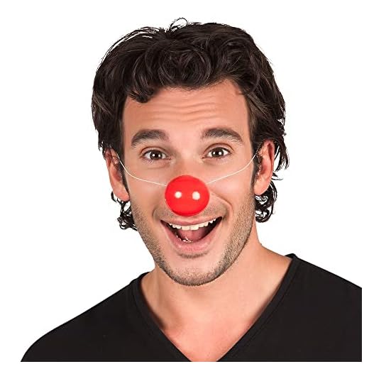 Boland 42057 - Clown Nase mit Gummiband, Set mit 6 Stück, Kostüm Zubehör, Accessoire für Faschingskostüme, die Mottoparty oder den JGA