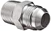 Dixon 2404-12-12 Zinc Plated Steel Hydraulic Fitting, Adapter, 1-1/16"-12 NPT Male JIC 37 Degree Flared x 3/4"-14 NPTF Male