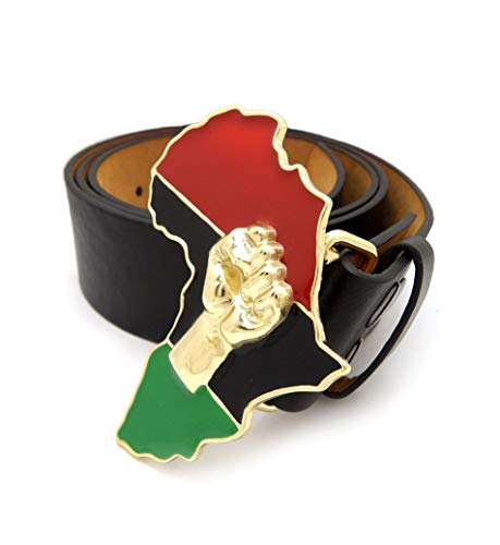 NYFASHION101 Unisex Hip-Hop Pendant Buckle Black Faux Leather Belt2