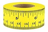 ChromaLabel Ruler Tape, Repeating 12 Inch Imperial & Metric Measurements Imprint, Yellow