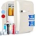 Klarstein Audrey Retro Mini Kühlschrank, Mini-Kühlschrank leise für Zimmer & Camping, Kleiner Kühlschrank für Getränke Snacks & Kosmetik, Leiser Getränkekühlschrank, Mini Gefrierschrank -18-10°C, 32 L