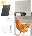 Automatic Chicken Coop Door Solar Powered with Timer, Light Sensor, Remote Control, Anti-Pinch, Waterproof, Aluminum Coop Door, 4 Auto Modes, Comfort Larger Size Duck Chicken Turkey House Door