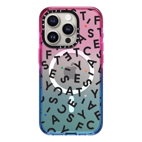 CASETiFY MagSafe �Ή��C���p�N�g iPhone 15 Pro �P�[�X [MIL�K�i���� (4x MIL-STD-810G) / 2.5m����̗����������N���A] - Monogram - �R�b�g�� �L�����f�B