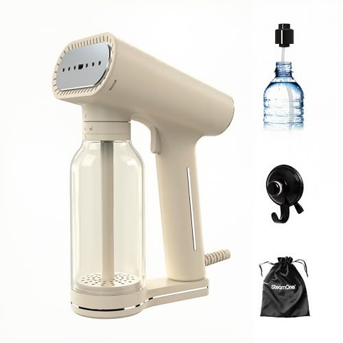 STEAMONE - Steamer Défroisseur à vapeur 2000W, 30g/min - Fer portatif - Capacité 400 ml - Élimine 99,99% d'impureté - Prêt en 30s - Cable 3m - Format...