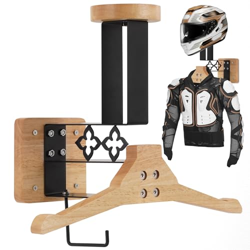 Upgraded CKPART Motorcycle Helmet Holder Wall Mount, Tactical Gear Holder with Helmet Stand, Motorcycle Helmet Rack Wall Mount for Police Football Cycling Suit Tactical Gear Wall Hanger