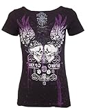 Rebel Saint by Affliction Women's T-Shirt Garage XL Black