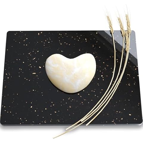 DACHUN Natural Black Granite Cutting Boards For Kitchen 16x20 Inch,With Non-Slip Feet,For Cake Dough,Large Marble Stone Pastry Slab Cover